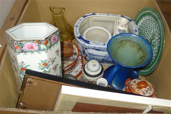Qty of Oriental ware & glass ware